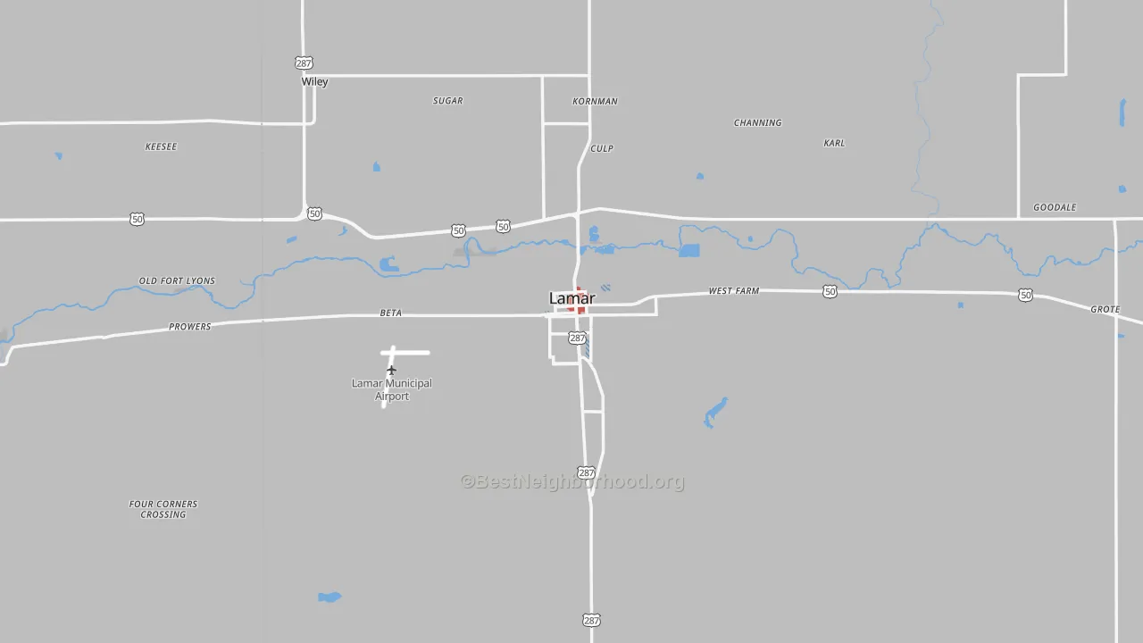 Transit Grade map of Lamar, CO