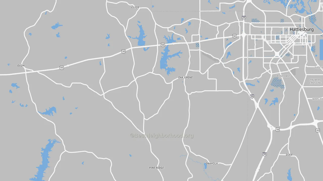 Transit Grade map of Lamar County, MS