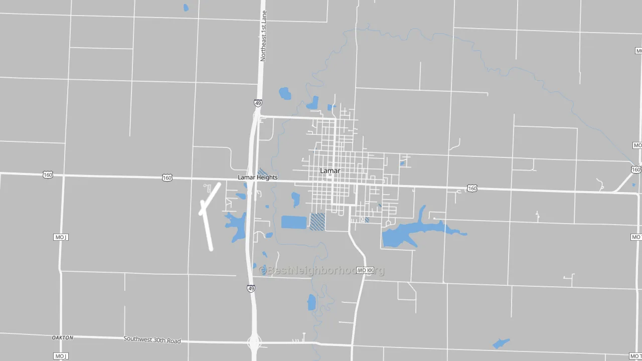 Transit Grade map of Lamar Heights, MO