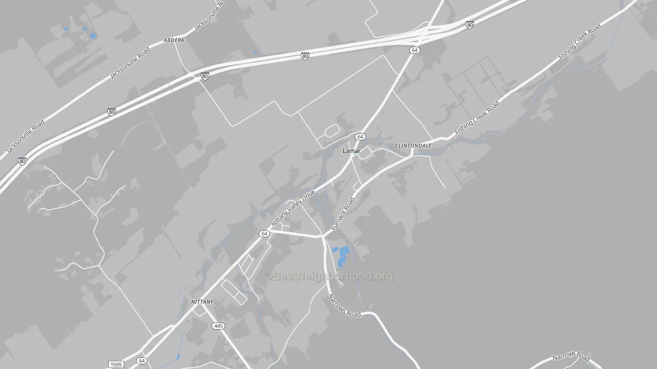 Transit Grade map of Lamar, PA