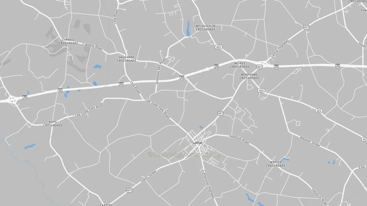 Transit Grade map of Lamar, SC