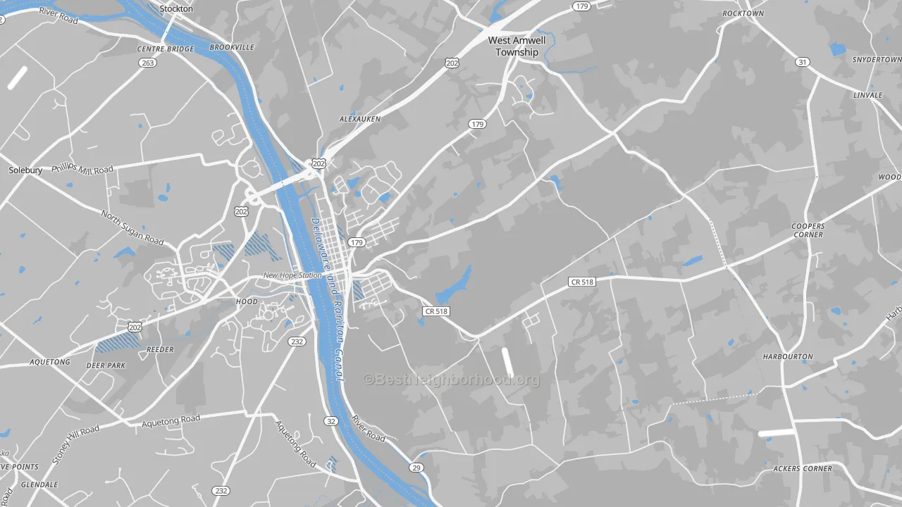 Transit Grade map of Lambertville, NJ