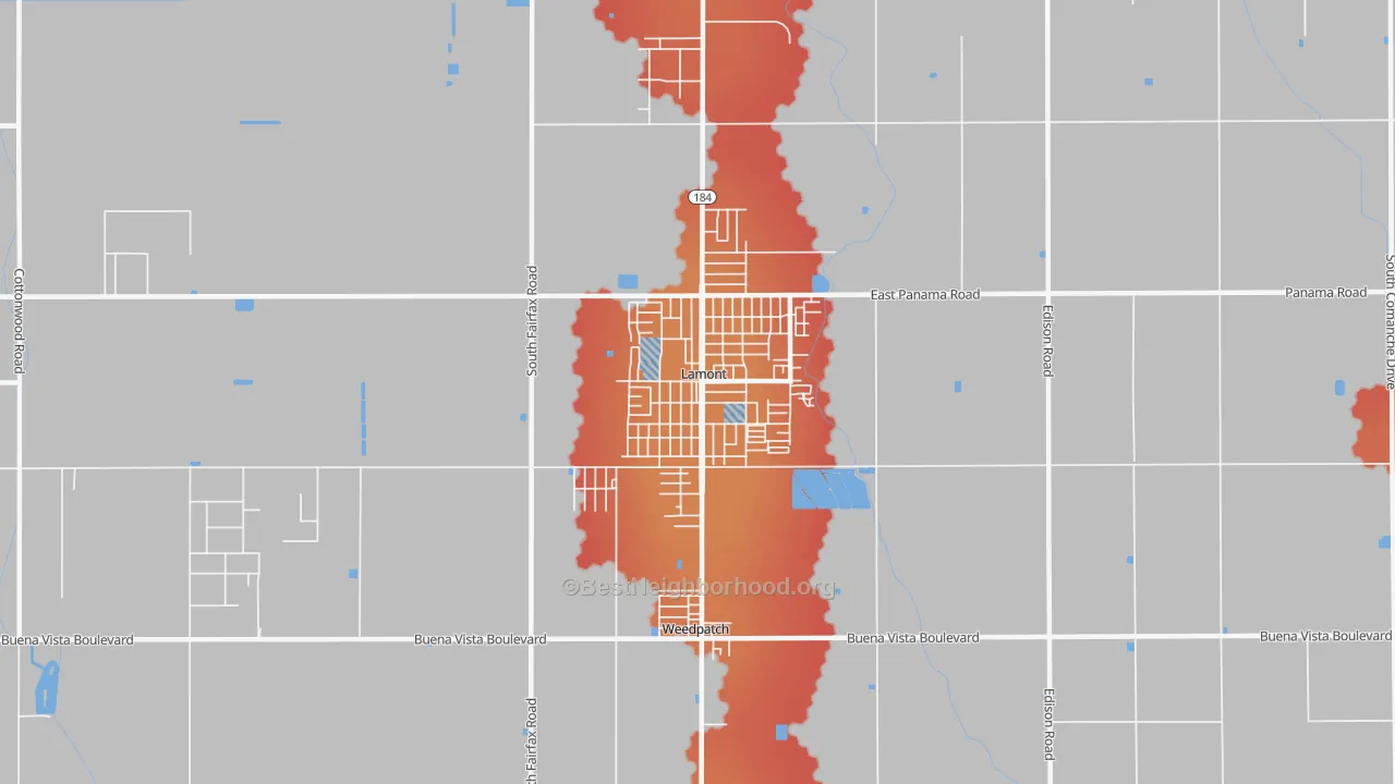 Transit Grade map of Lamont, CA