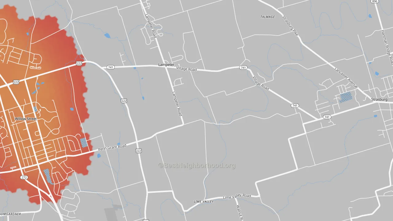 Transit Grade map of Lampeter, PA