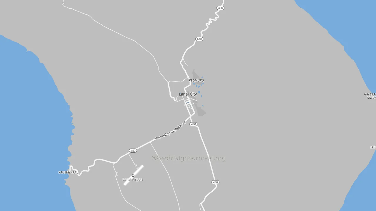 Transit Grade map of Lanai City, HI