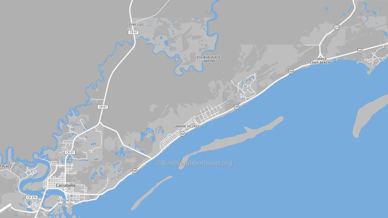 Transit Grade map of Lanark Village, FL