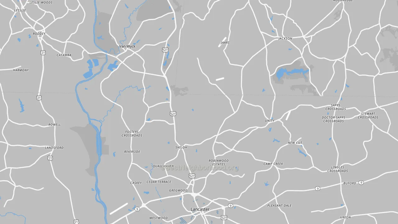 Transit Grade map of Lancaster County, SC