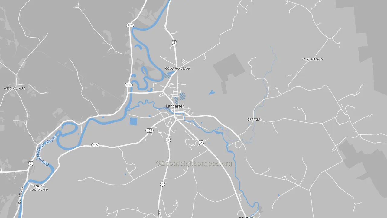 Transit Grade map of Lancaster, NH