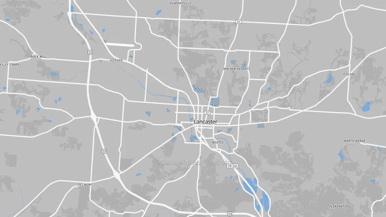Transit Grade map of Lancaster, OH