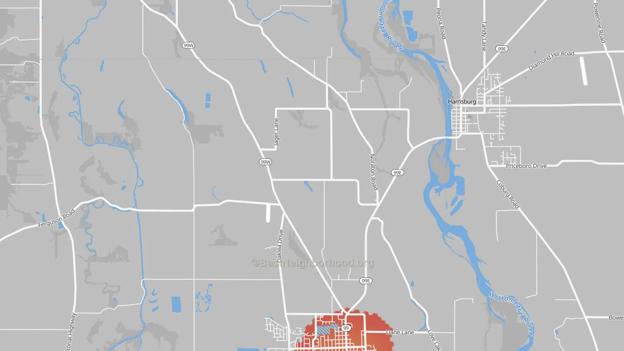 Transit Grade map of Lancaster, OR