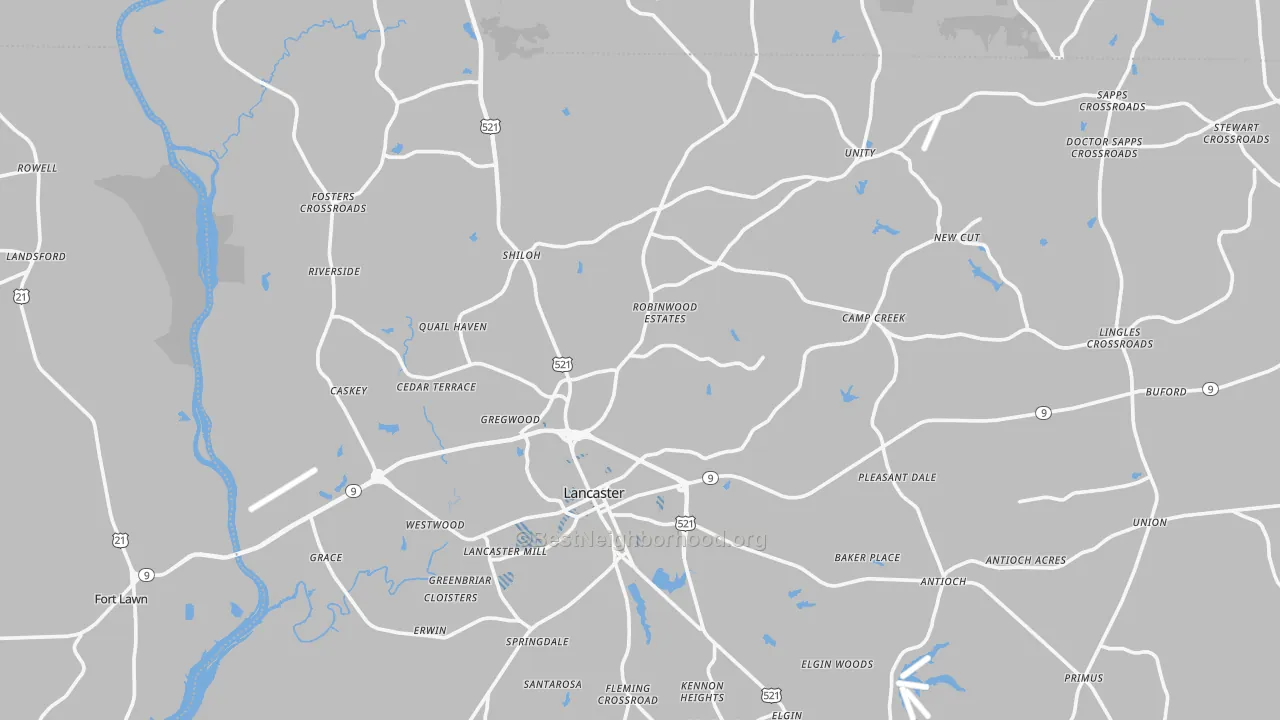 Transit Grade map of Lancaster, SC