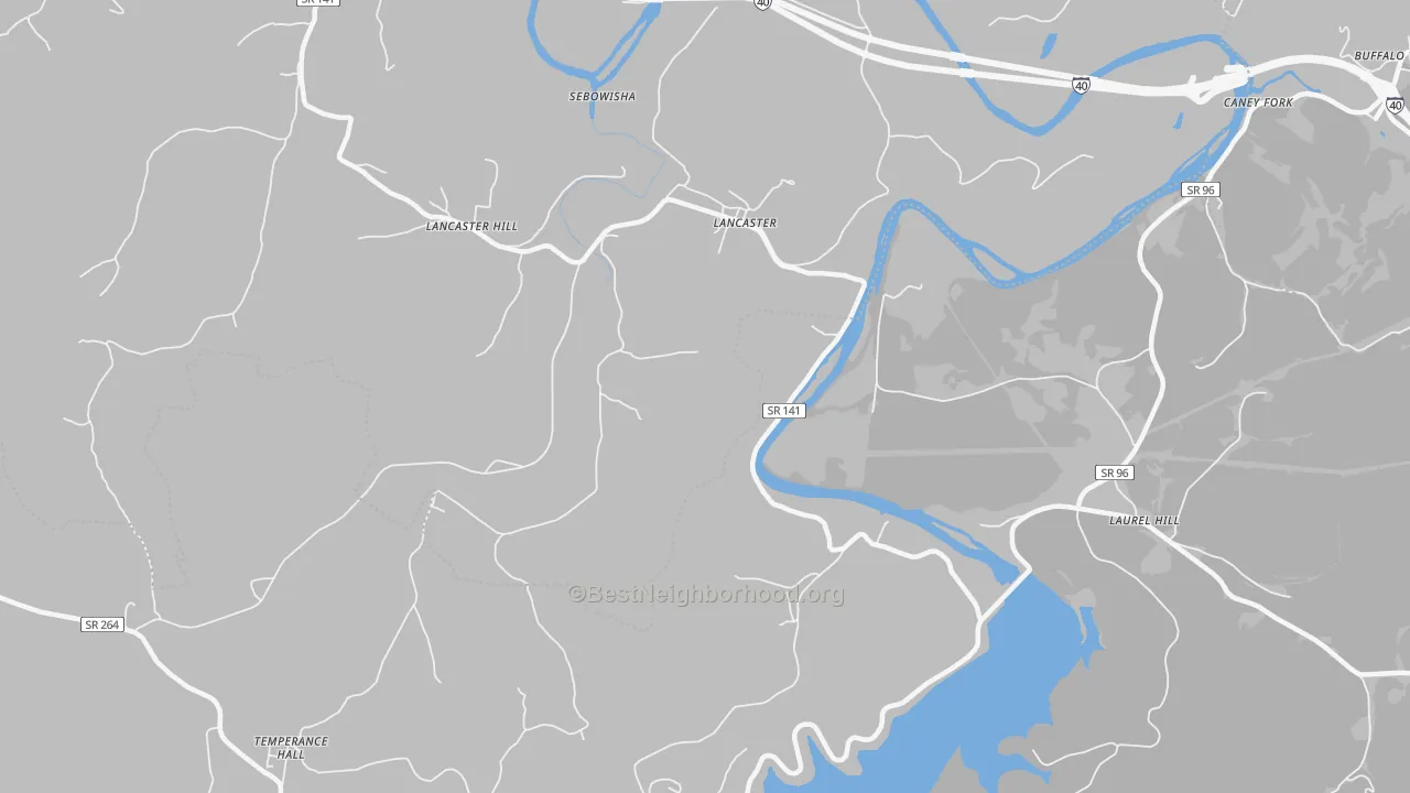 Transit Grade map of Lancaster, TN