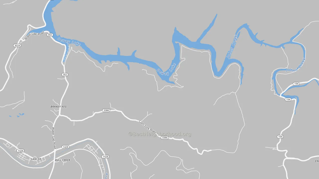 Transit Grade map of Lancer, KY