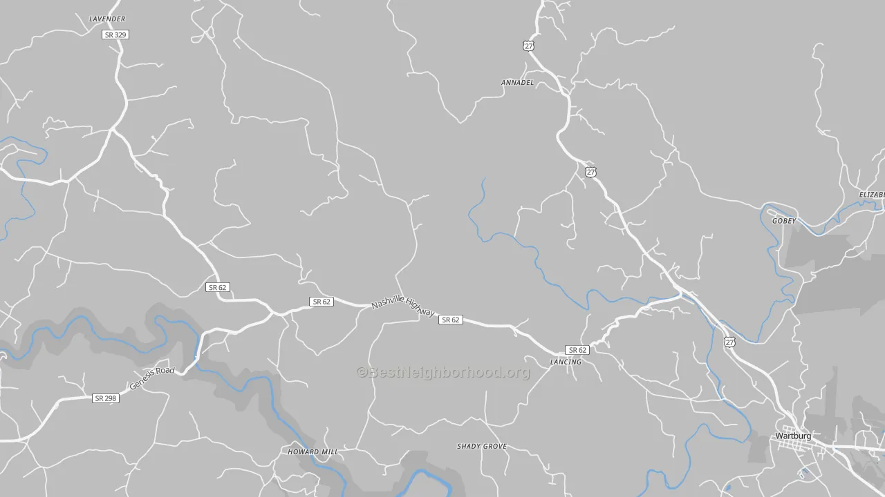 Transit Grade map of Lancing, TN