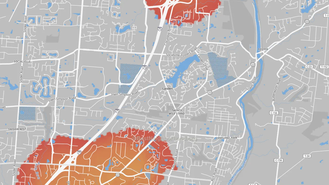 Transit Grade map of Landen, OH