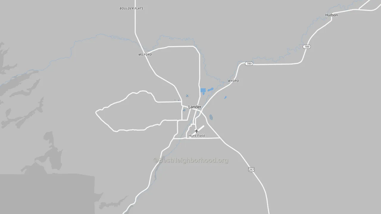 Transit Grade map of Lander, WY