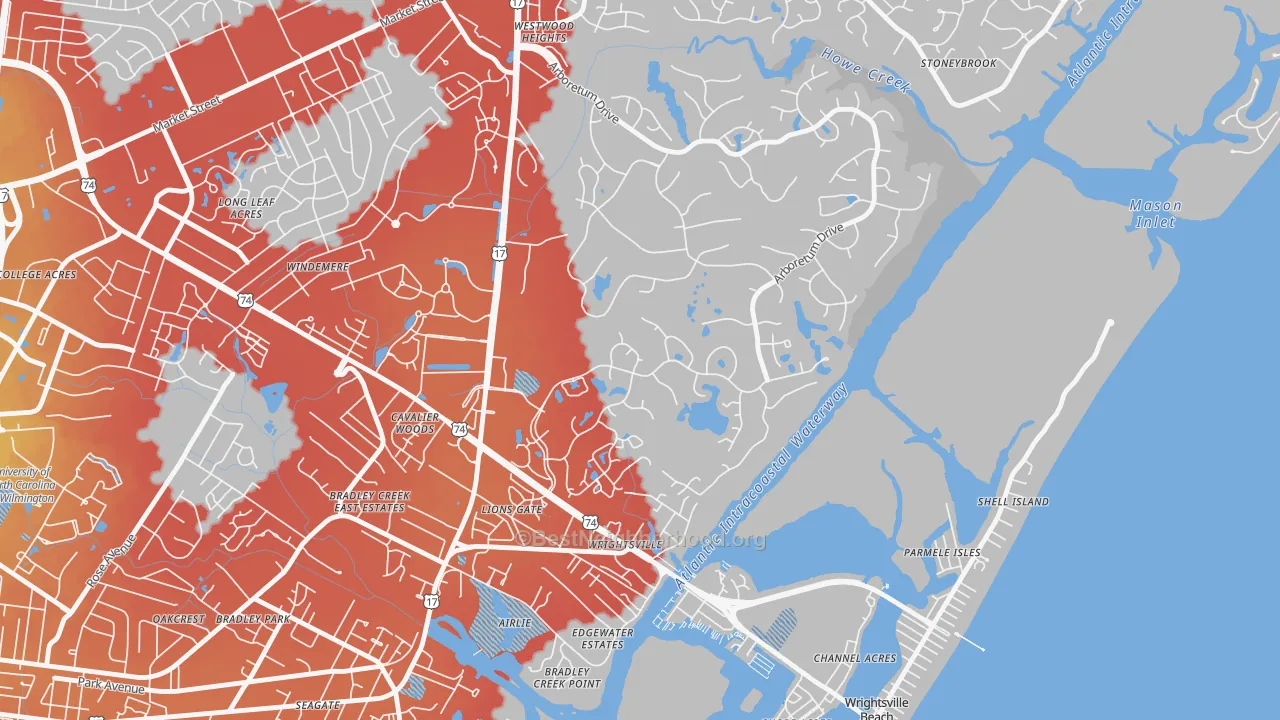 Transit Grade map of Landfall, Wilmington, NC