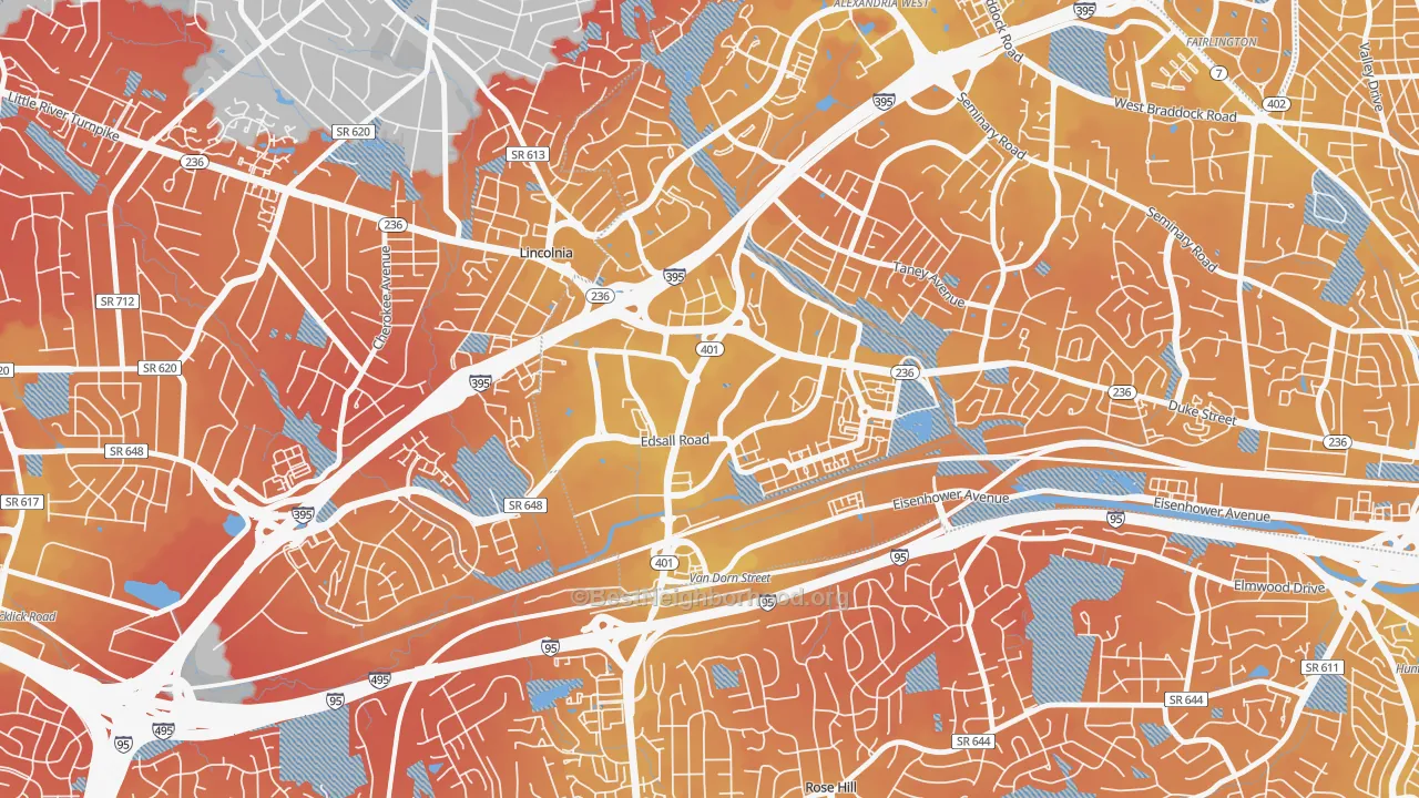 Transit Grade map of Landmark-Van Dom, Alexandria, VA