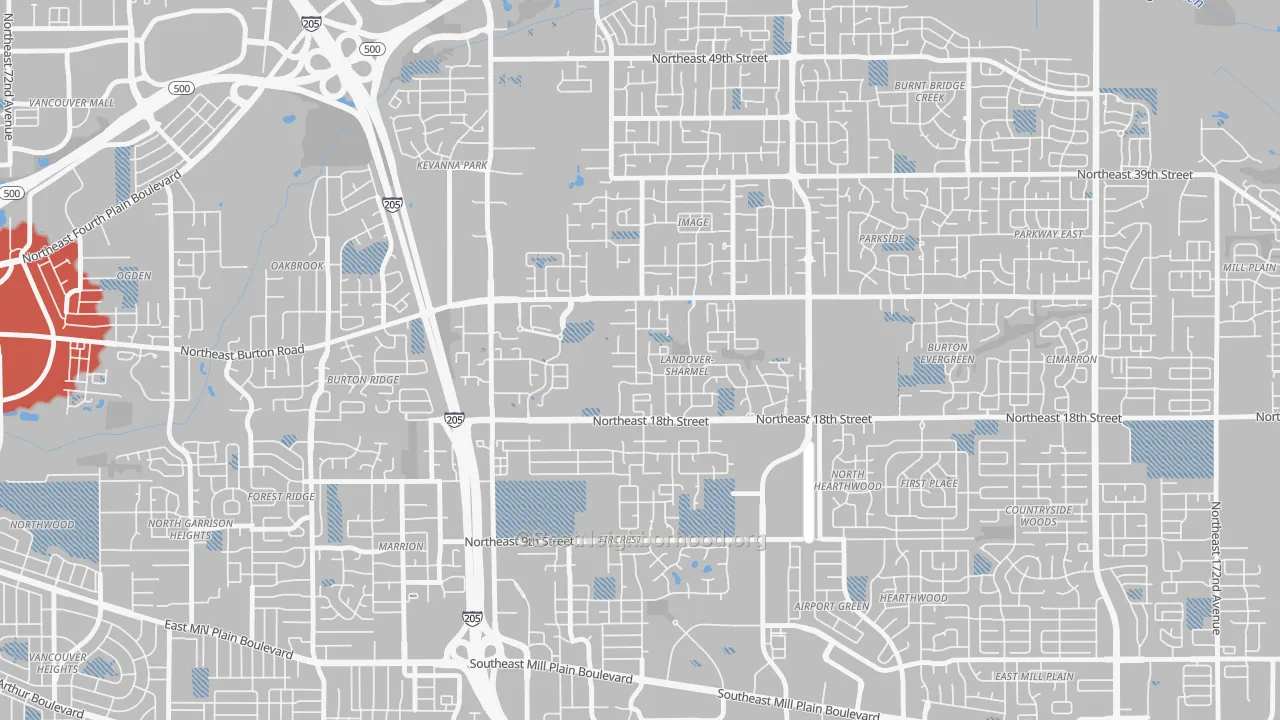 Transit Grade map of Landover-Sharmel, Vancouver, WA