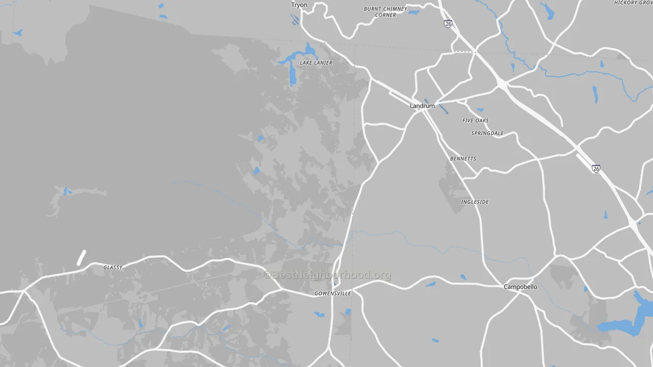 Transit Grade map of Landrum, SC