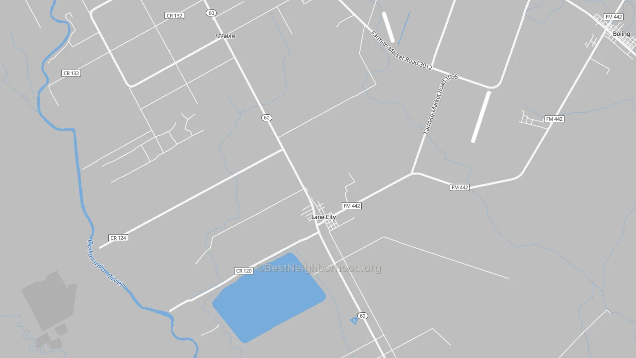 Transit Grade map of Lane City, TX