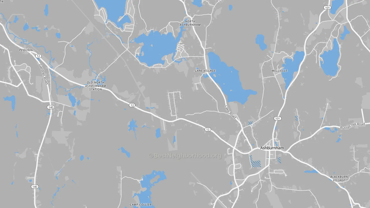 Transit Grade map of Lane Village, MA