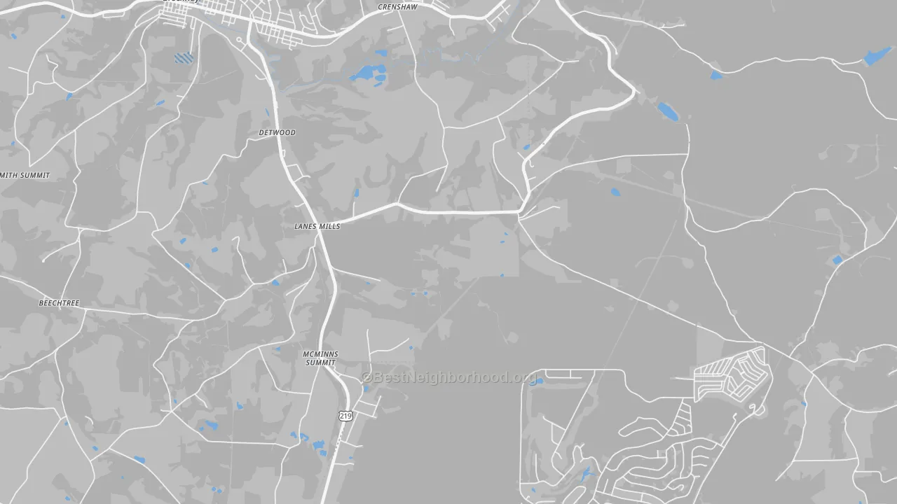 Transit Grade map of Lanes Mills, PA