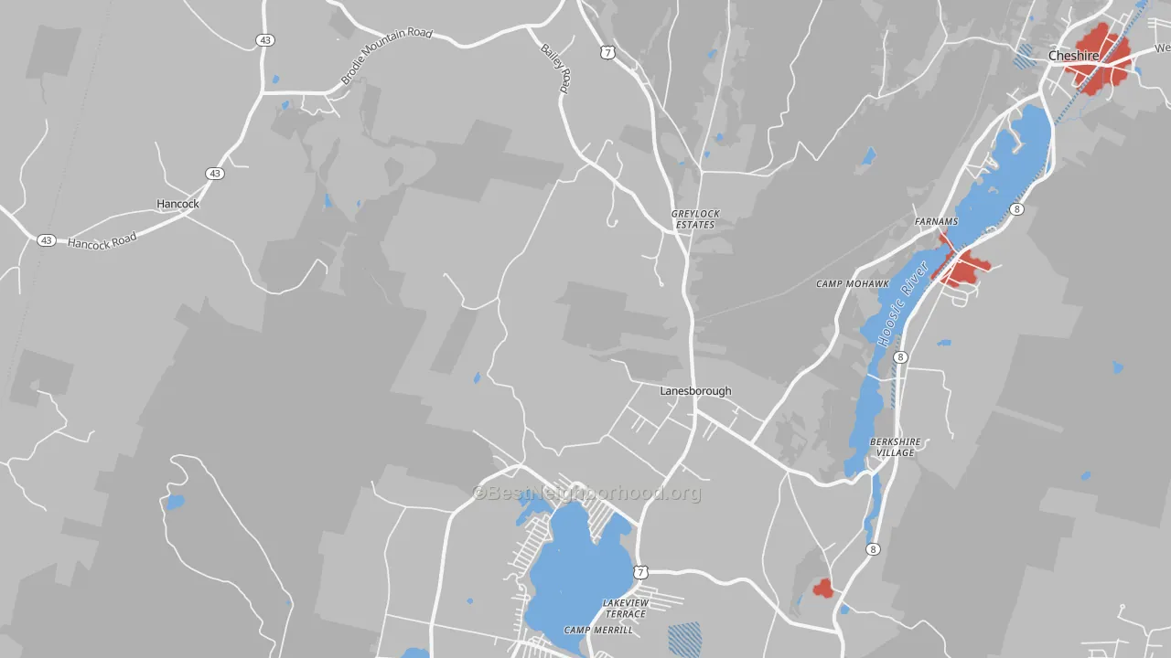 Transit Grade map of Lanesboro, MA