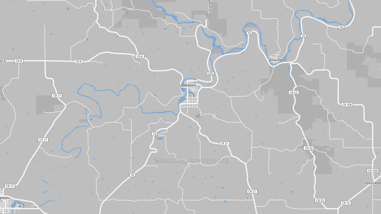 Transit Grade map of Lanesboro, MN