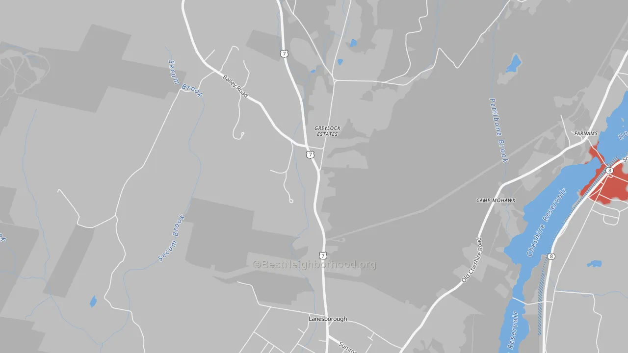 Transit Grade map of Lanesborough, MA