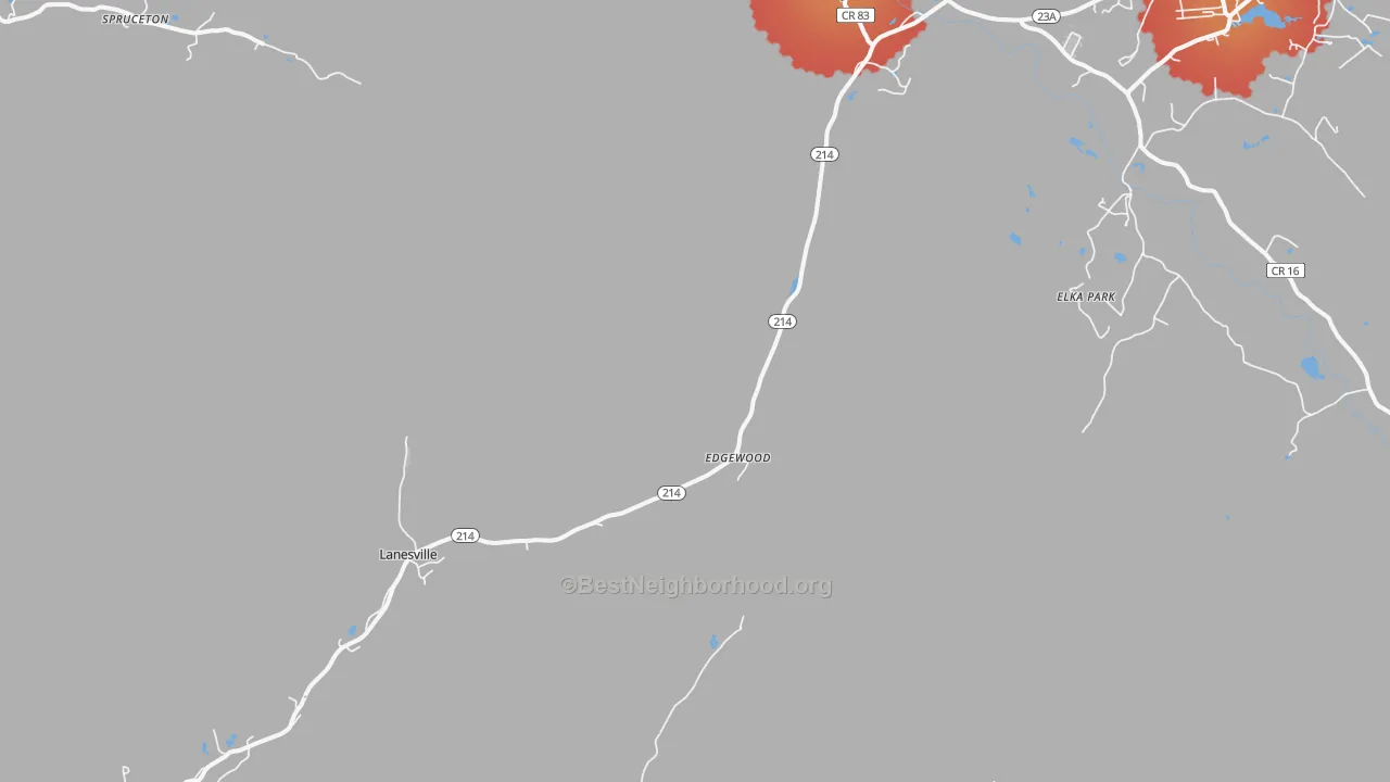 Transit Grade map of Lanesville, NY