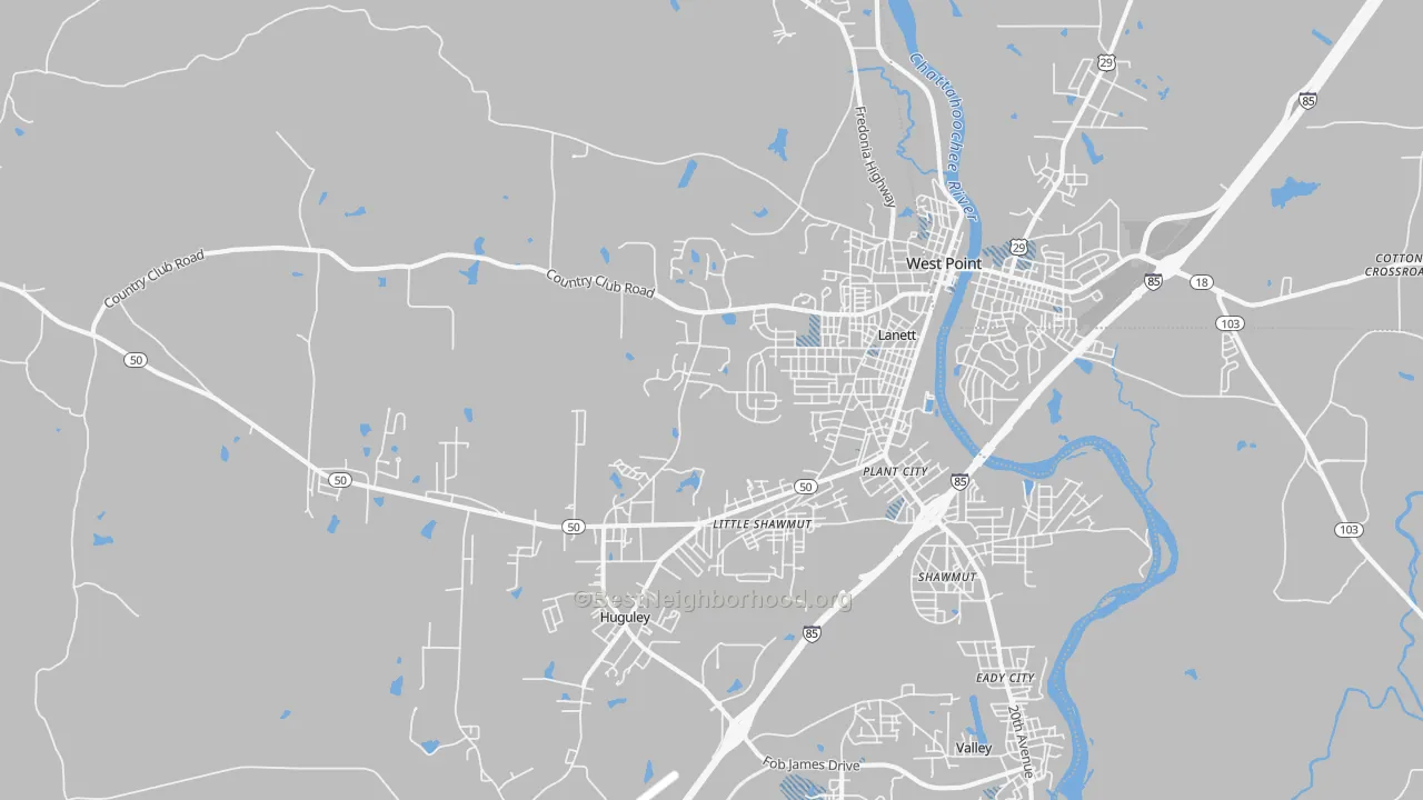 Transit Grade map of Lanett, AL
