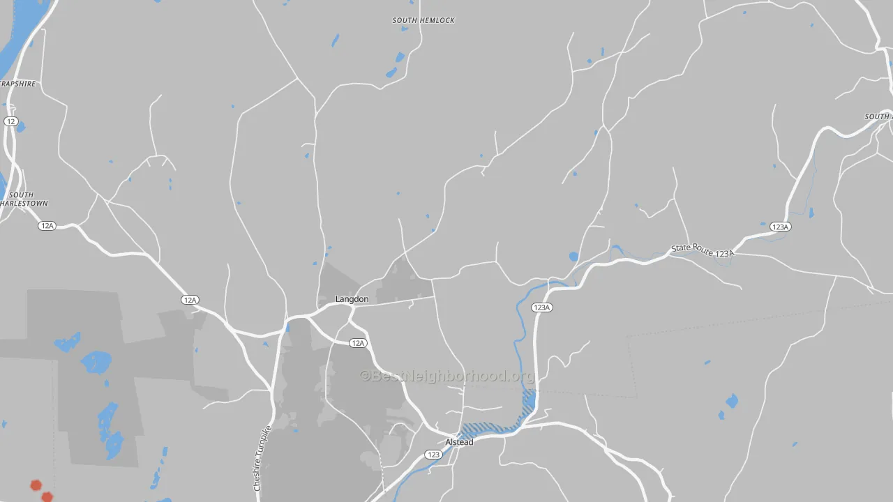 Transit Grade map of Langdon, NH