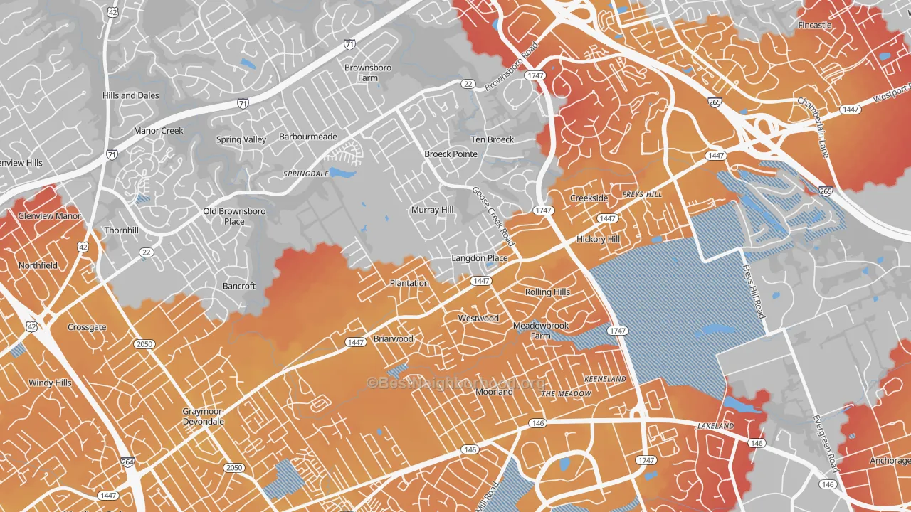 Transit Grade map of Langdon Place, KY