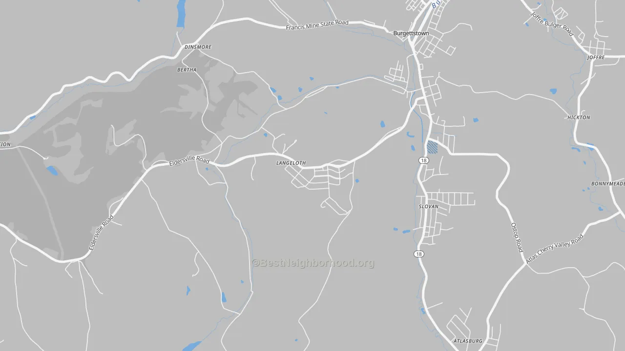 Transit Grade map of Langeloth, PA
