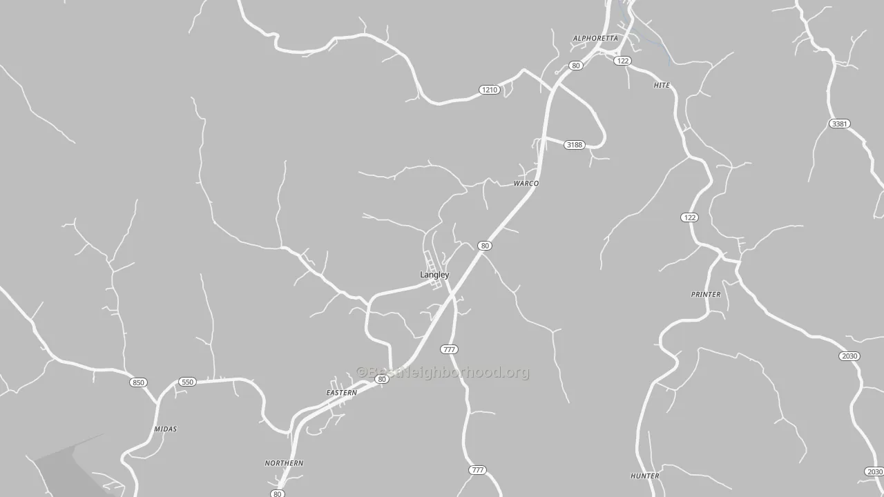 Transit Grade map of Langley, KY
