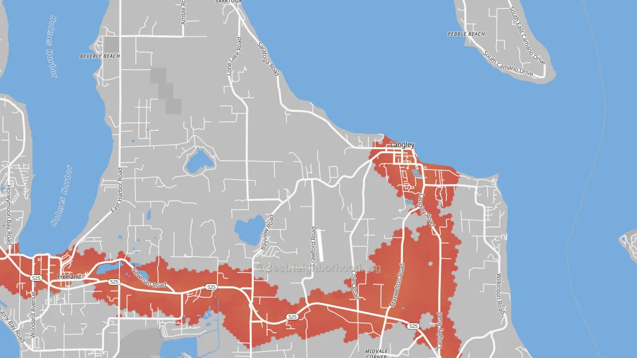 Transit Grade map of Langley, WA