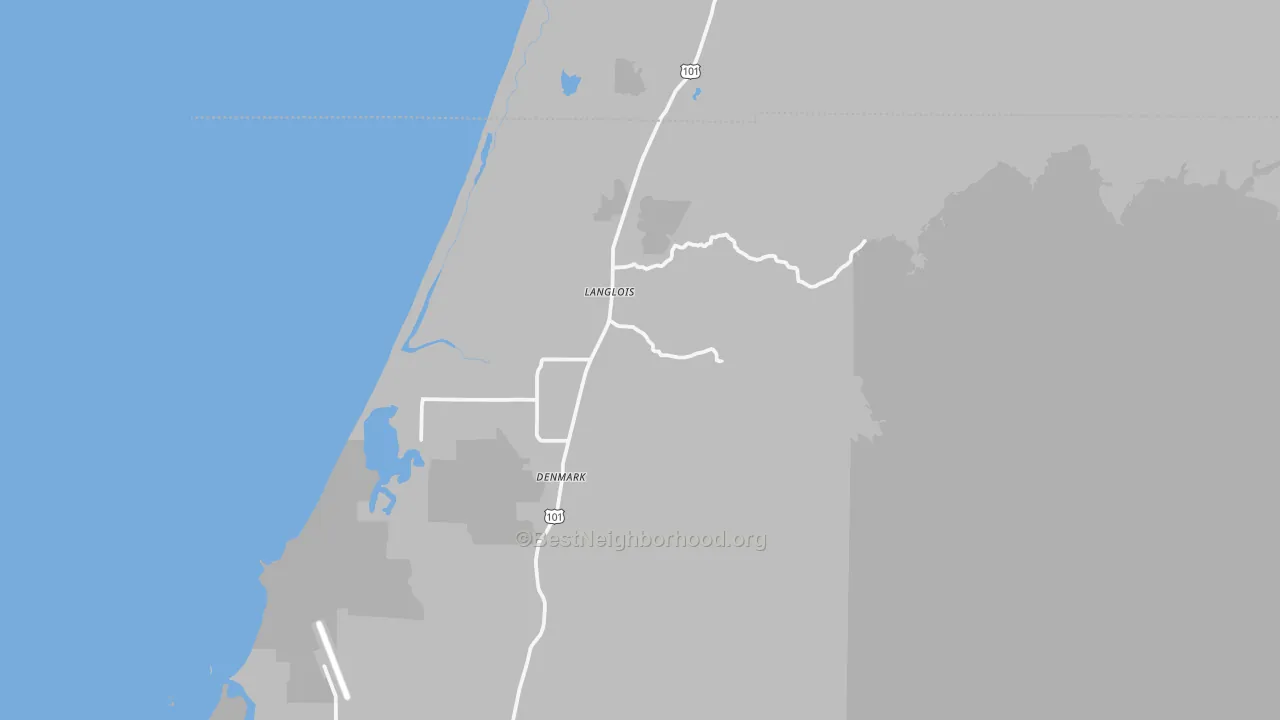 Transit Grade map of Langlois, OR
