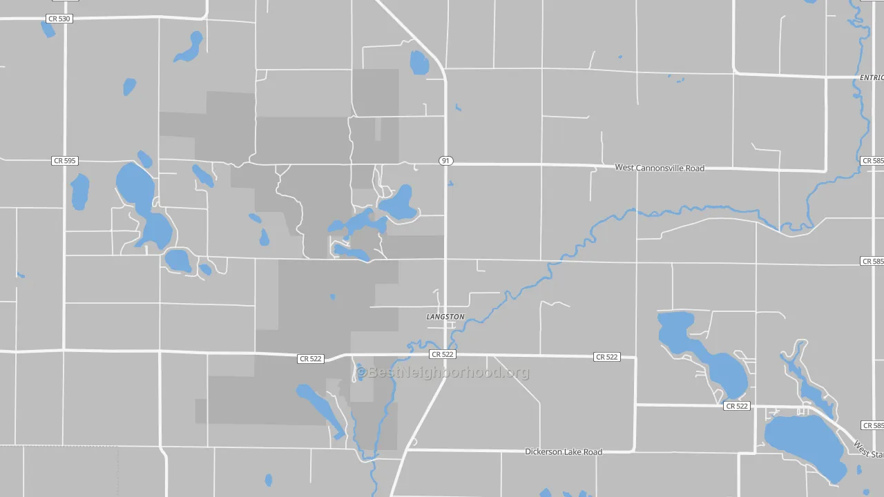 Transit Grade map of Langston, MI