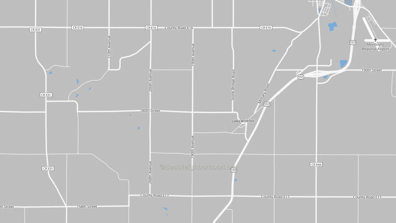 Transit Grade map of Langworthy, IA
