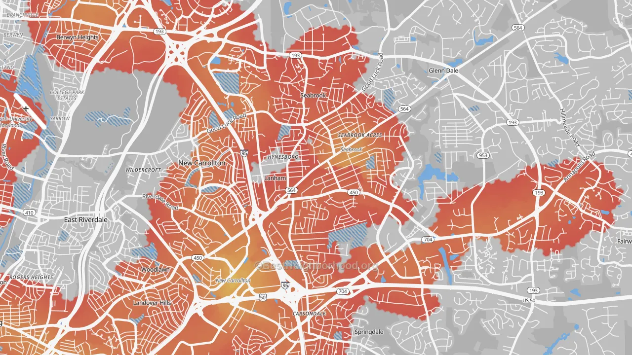 Transit Grade map of Lanham-Seabrook, Lanham, MD