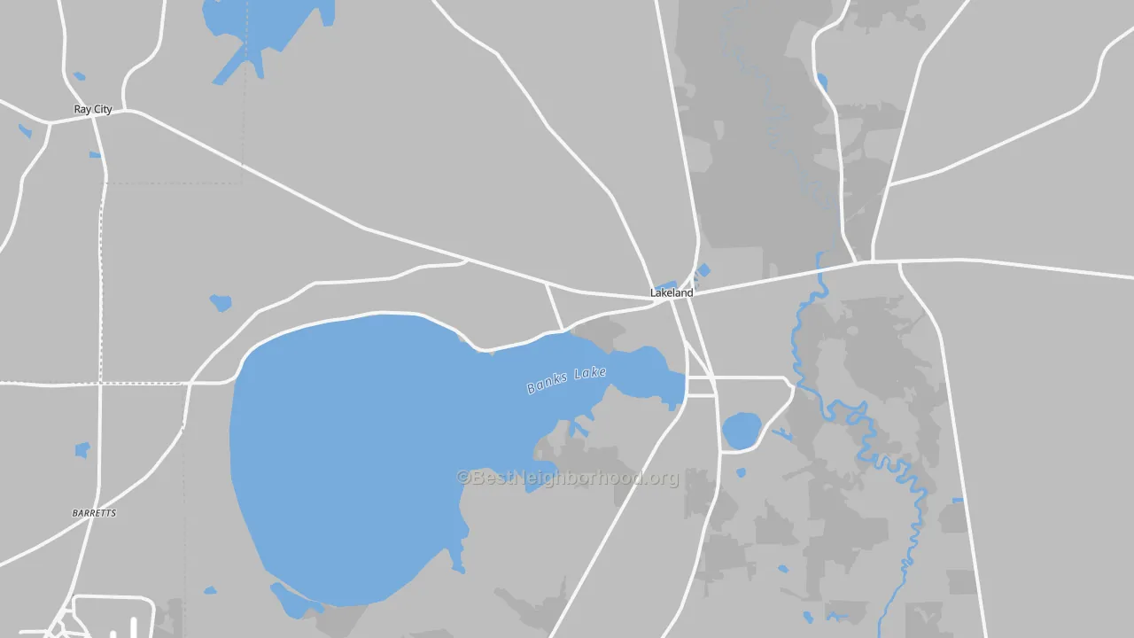 Transit Grade map of Lanier County, GA