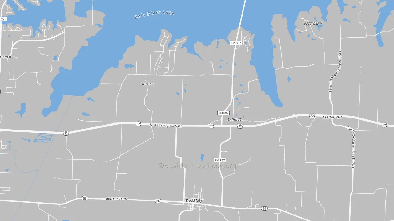 Transit Grade map of Lannius, TX
