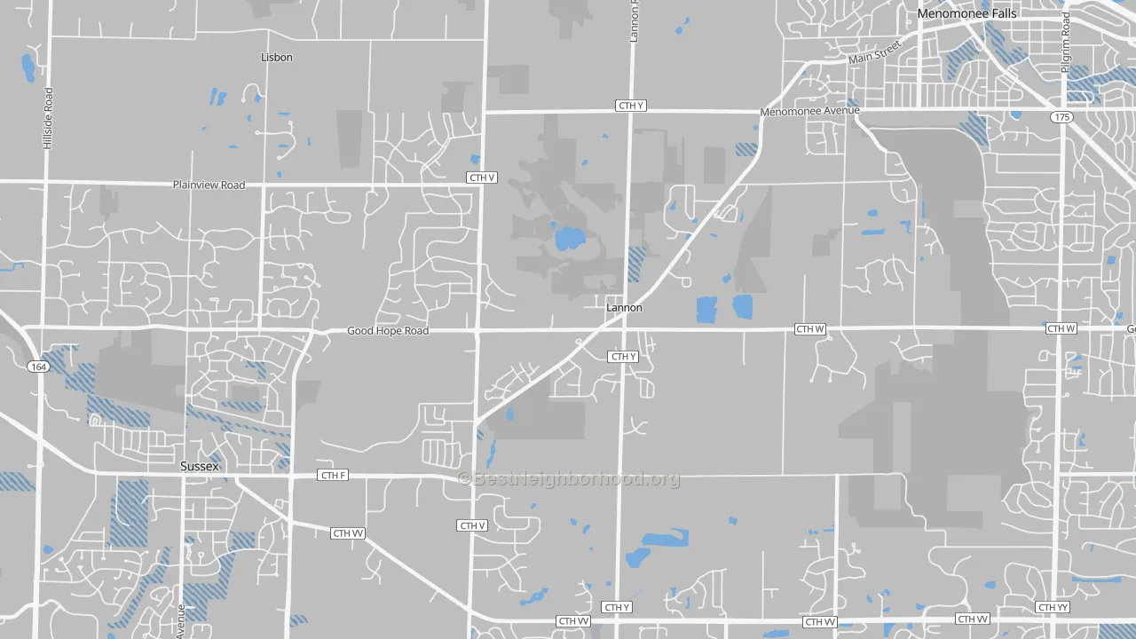 Transit Grade map of Lannon, WI