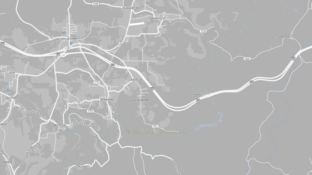 Transit Grade map of Lanse, PA