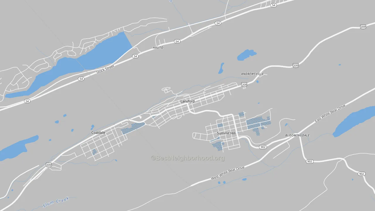 Transit Grade map of Lansford, PA