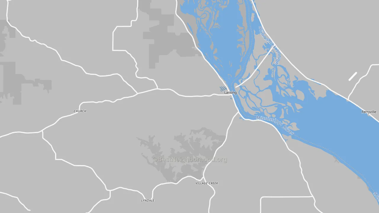 Transit Grade map of Lansing, IA