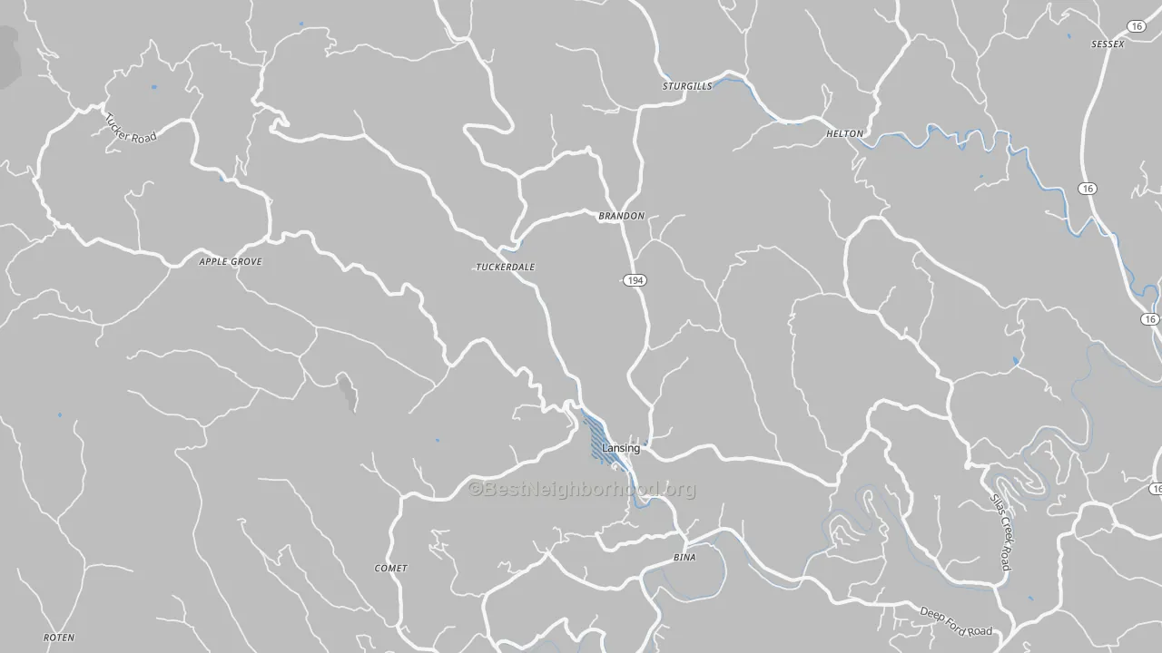 Transit Grade map of Lansing, NC