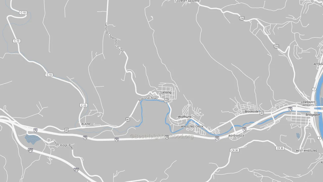 Transit Grade map of Lansing, OH