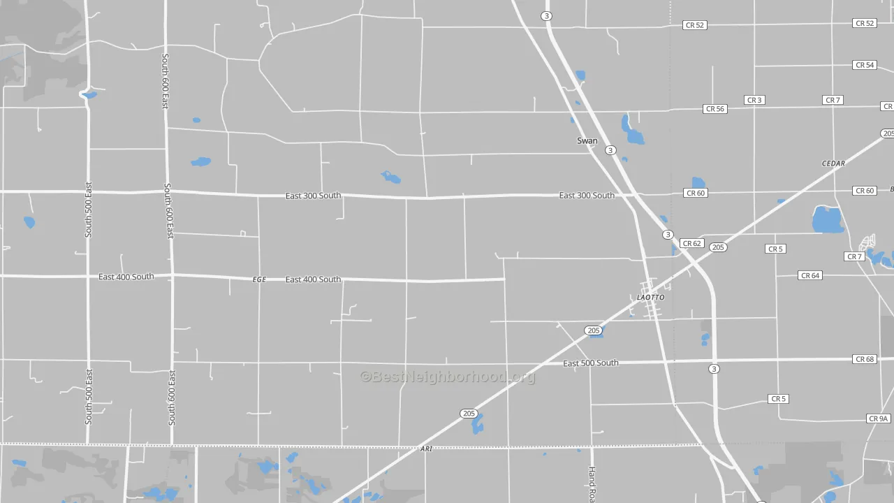 Transit Grade map of Laotto, IN